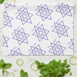 Linge De Cuisine Etoile bleue et blanche de David pour Chanukah