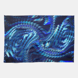 Linge De Cuisine étoile bleue ondulée avec zag zig