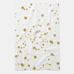 Linge De Cuisine Étoile d'or Faux Foil Sequin Arrière - plan Stars 
