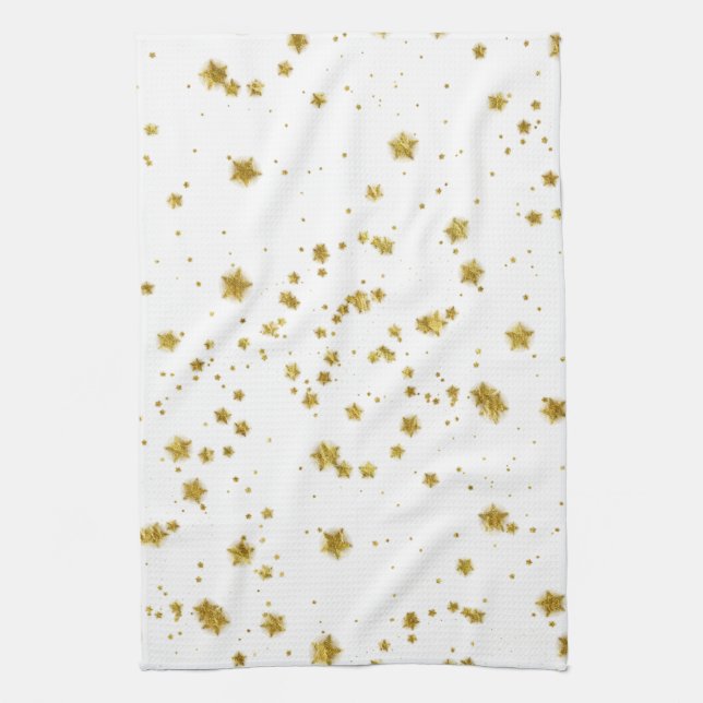 Linge De Cuisine Étoile d'or Faux Foil Sequin Arrière - plan Stars  (Vertical)