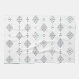 Linge De Cuisine Étoiles du milieu du siècle Diamants Gris Clair
