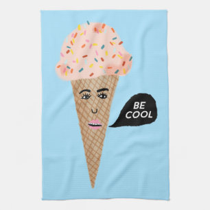 Linge De Cuisine ÊTRE COOL cône de crème glacée rose