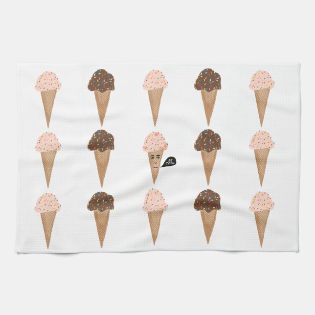 Linge De Cuisine Être COOL drôle Parler Pink Ice Cream (Horizontal)