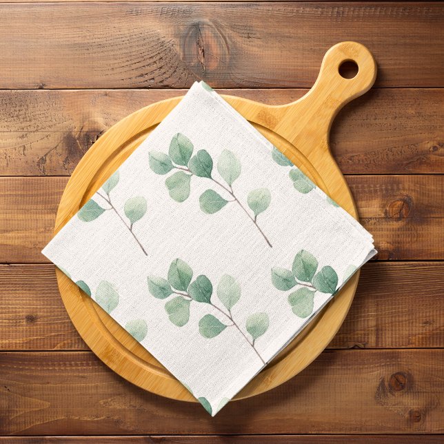 Linge De Cuisine Eucalyptus Motif vert (Créateur téléchargé)