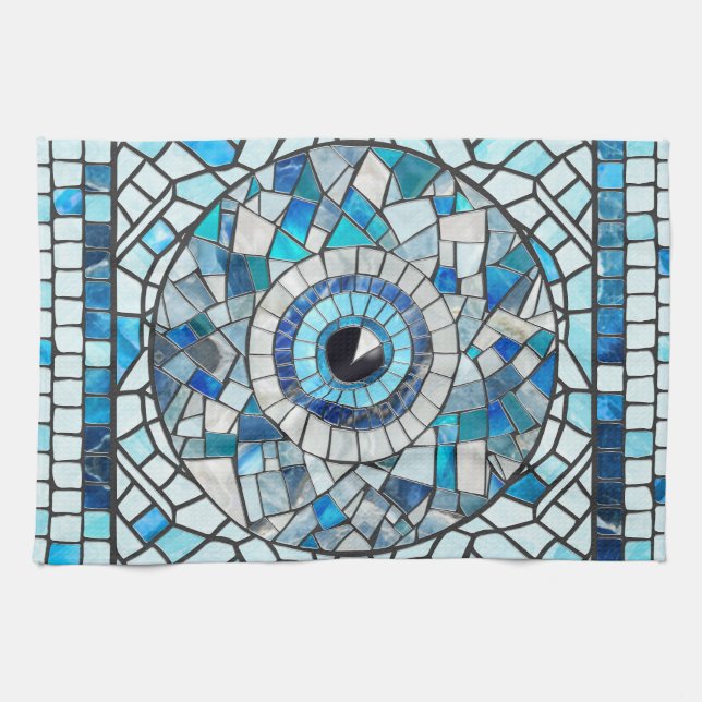 Linge De Cuisine Evil Oeil Amulet Mosaic Art (Horizontal)