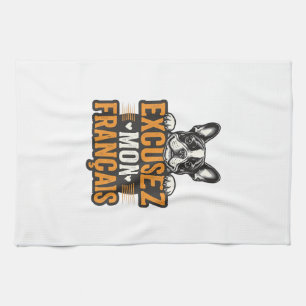 Linge De Cuisine Excusez Mon Français Bouledogue Français Vintage
