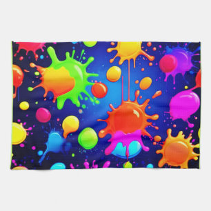 Linge De Cuisine Explosion Abstraite de peinture
