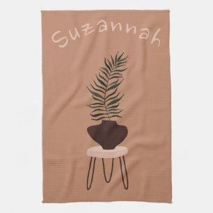 Linge De Cuisine Expressionnisme Abstrait Terracotta Palm Leaf & Va