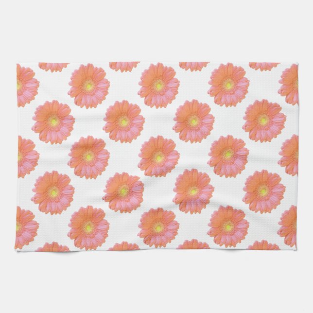 Linge De Cuisine Faisée de gerbera orange (Horizontal)