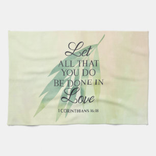 Linge De Cuisine Faites tout avec amour Bible Verse