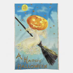 Linge De Cuisine Falln Happy Halloween sorcière Citrouille