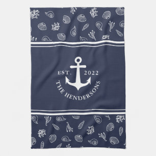 Linge De Cuisine Famille d'Ancres marines personnalisées