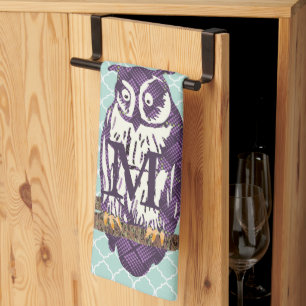 Linge De Cuisine Famille de hibou géométrique stylisée violet