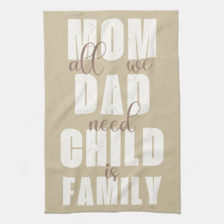 Linge De Cuisine Famille (Maman, Papa, Enfant) Blanc sur le sable