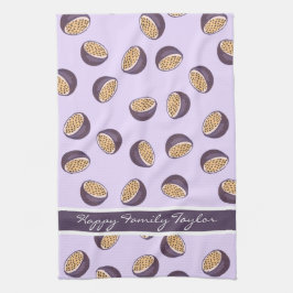 Linge De Cuisine Famille monogrammed fruits de passion violet stupé