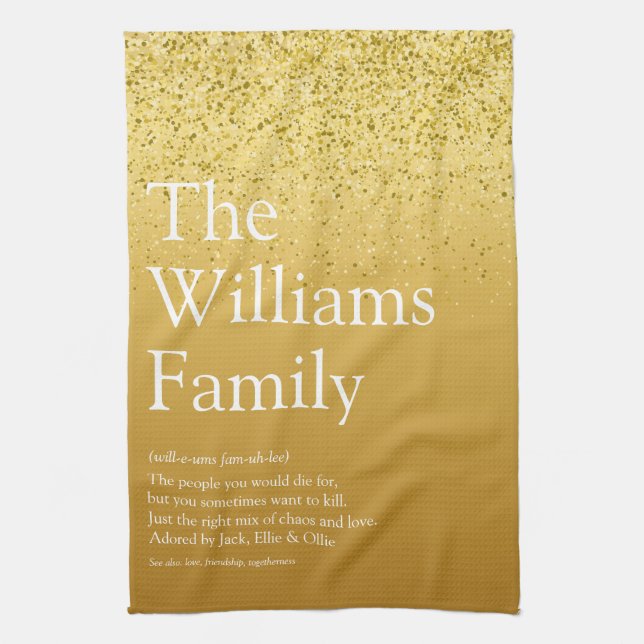 Linge De Cuisine Family Definition Gold Parties scintillant Glam Mo (Vertical)