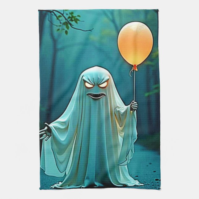 Linge De Cuisine Fantôme éffrayant avec Eerie Balloon (Vertical)