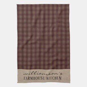 Linge De Cuisine Farmhouse Homespun Plaid Nom de famille