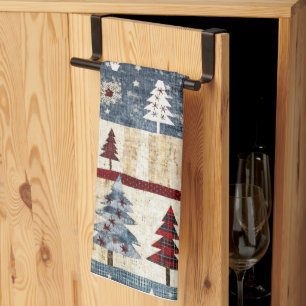 Linge De Cuisine Farmhouse thème Noël Forêt de Frosy