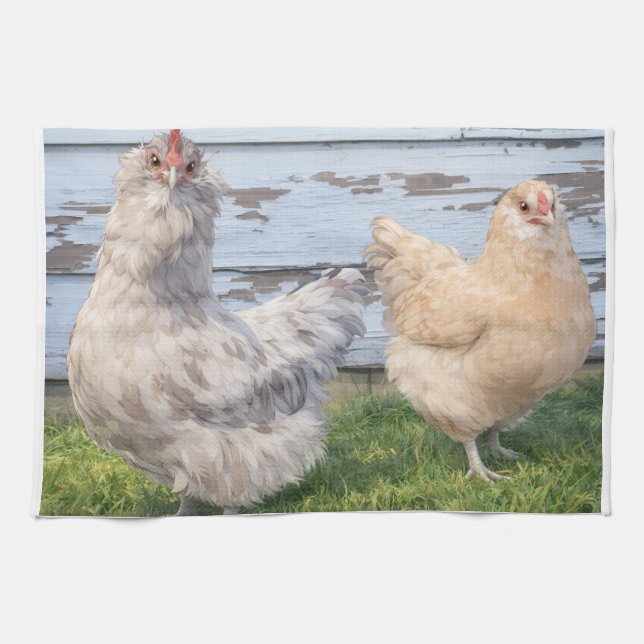 Linge De Cuisine Farmhouse - Two Chickens (Horizontal)