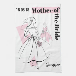 Linge De Cuisine Fashion Bride Groupe rose Mère de Mariée