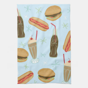 Linge De Cuisine Fast Food Soda Fontaine Junk Food Blue
