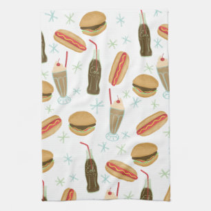 Linge De Cuisine Fast Food Soda Fontaine Junk Food White