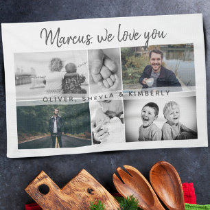 Linge De Cuisine Father with Kids and Family Dad Photo Collage