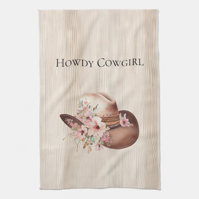 Linge De Cuisine Faux Crème Rustique Bois Rose Rose Cowgirl (Vertical)