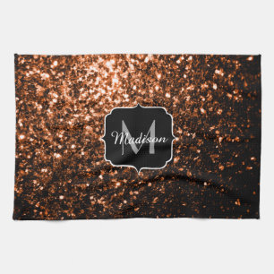 Linge De Cuisine Faux cuivre brun bronze à paillettes scintillantes