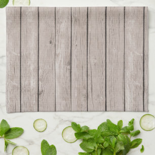 Linge De Cuisine Faux Rustic Wood Brown