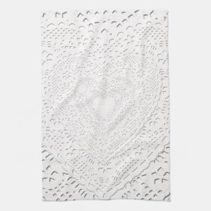 Linge De Cuisine Faux White Lace Fabric Arrière - plan