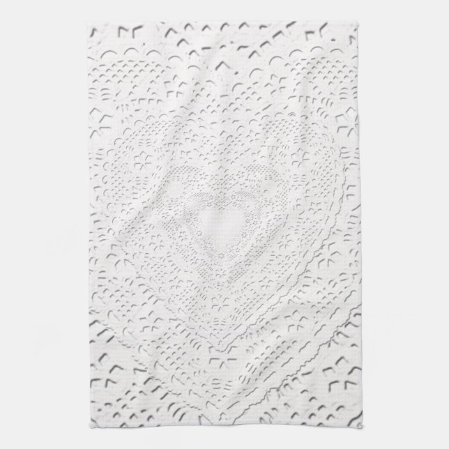 Linge De Cuisine Faux White Lace Fabric Arrière - plan (Vertical)
