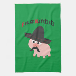 Linge De Cuisine Feliz Navidad ! Porc