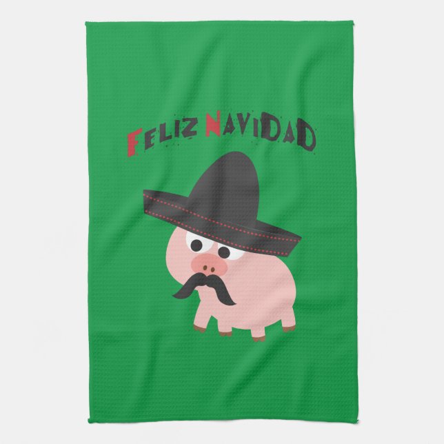 Linge De Cuisine Feliz Navidad ! Porc (Vertical)