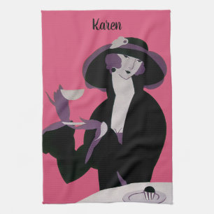 Linge De Cuisine Femme Art Déco Vintage, Thé de l'après-midi et Gât