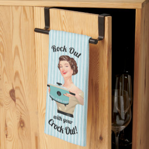 Linge De Cuisine Femme au foyer rétro déchaîne avec votre cocotte