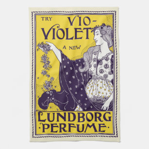 Linge De Cuisine Femme Classique Art Nouveau Œuvre d'Art Fleurs Vio