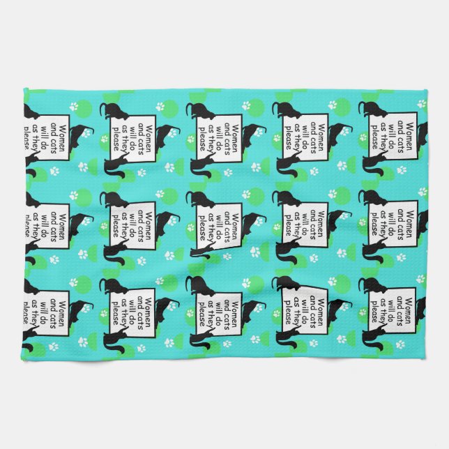 Linge De Cuisine Femme et chats feront ce qu'ils veulent (Horizontal)