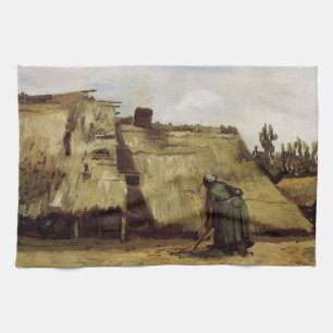 Linge De Cuisine Femme paysanne creusant le chalet par Vincent van 