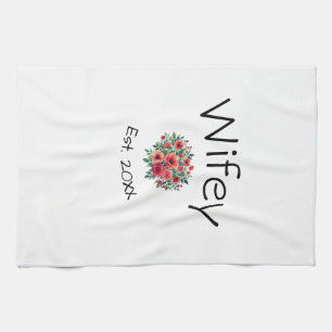 Linge De Cuisine Femme rouge florale est Année future épouse saint-