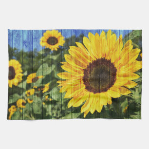 Linge De Cuisine Fence painted de Sunflowers