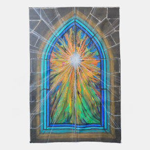 Linge De Cuisine Fenêtre en verre de l'église Light 3      