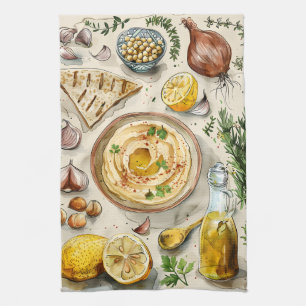 Linge De Cuisine Ferme à table Recette de houmous : Aliments biolog