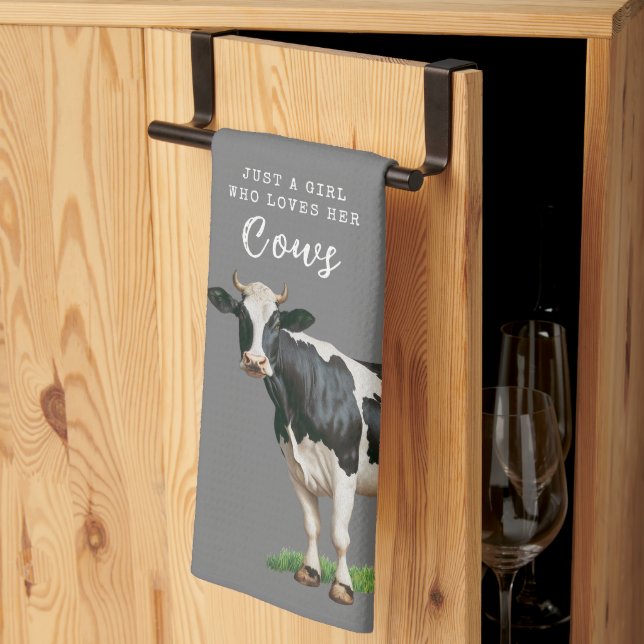 Linge De Cuisine Ferme | Juste une fille qui aime ses vaches (Pliage en tiers)