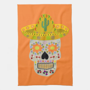 Linge De Cuisine Fête mexicaine du crâne mort