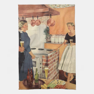 Linge De Cuisine Fête Vintage dans la Cuisine, Bière et Apéritifs