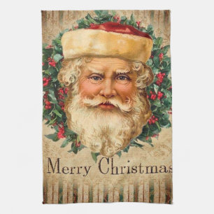 Linge De Cuisine fête vintage Noël Père Noël Holiday