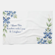 Feuillage floral botanique bleu, bénissez cette cu