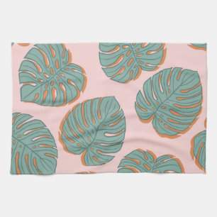 Linge De Cuisine Feuille de Monstera : Motif Vintage tropical